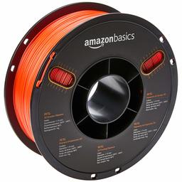 AmazonBasics PETG - Filamento para impresora 3D, 1,75 mm, bobina de 1 kg, Paquete de 1, Rojo traslúcido, 1.75mm