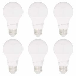 AmazonBasics 40W Equivalent, Daylight, Non-Dimmable, 15,000 Hour Lifetime, CEC Compliant, A19 LED Light Bulbs | 6-Pack (Renewed)