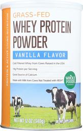 Whole Foods Market, Grass-Fed Whey Protein Powder, Vanilla, 12 oz