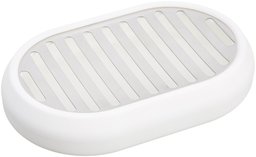 AmazonBasics Stainless Steel Tumbler Soap Dish White