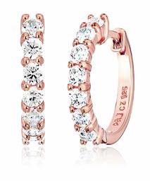 Amazon Essentials Plated Sterling Silver Hinged Huggie Hoop Earrings