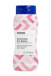 Amazon Brand - Solimo Sunscreen for Babies, SPF 50 Broad Spectrum, 8 Fluid Ounce