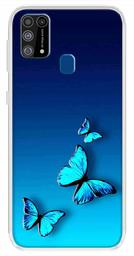 Amazon Brand - Solimo Designer Multicolor Butterfly Blue Design Printed Soft Back Case Mobile Cover for Samsung Galaxy M31