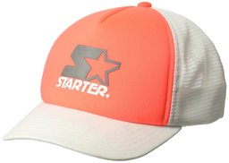 Starter Girls' Mesh-Back Trucker Cap, Amazon Exclusive, Match Coral/White, One Size