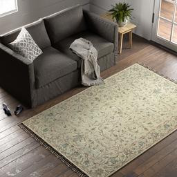 Amazon Brand – Stone & Beam Serene Tassled Wool Area Rug, 5 x 8 Foot, Multi