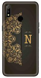 Amazon Brand - Solimo Designer Black Pattern Alphabet-N 3D Printed Hard Back Case Mobile Cover for Realme 3 / Realme 3i