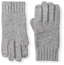 Thirty Five Kent Men's Cashmere Solid Knit Touch Tech Gloves, Flannel