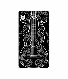 Amazon Brand - Solimo Designer White Gitar On Black 3D Printed Hard Back Case Mobile Cover for Sony Xperia Z2