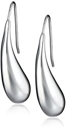 Sterling Silver Rhodium Plated Teardrop Earrings