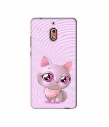 Amazon Brand - Solimo Designer Cute Pink Cat 3D Printed Hard Back Case Mobile Cover for Nokia 2.1