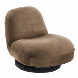 Amazonbasics Small Low-Back Swivel Adjustable Memory Foam Floor Chair, Light Brown, Micro Fiber