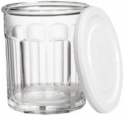 AmazonBasics Westridge 8-Piece (4 Glasses, 4 Lids) Heavy Duty Glass Drinkware and Storage Set with Lids, 14-Ounce