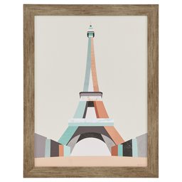 Amazon Brand – Stone & Beam Mid Century Modern Teal and Pink Eiffel Tower Print Framed Wall Art Decor - 21