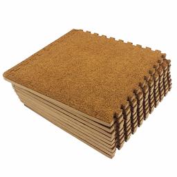 UMI. Essentials 1' x 1' Foam Interlocking Floor Tiles (Set of 9) (Brown)