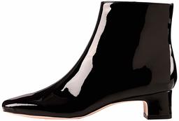 Amazon Brand - find. Block Heel Square Toe Ankle Boots, Schwarz Black Patent), US 9.5