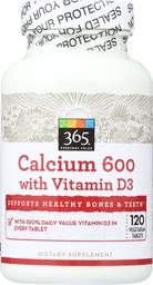 365 Everyday Value, Calcium 600 with Vitamin D3, 120 Count