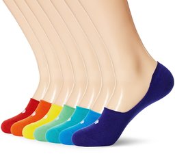 Kold Feet Athletic Women's 7 Pairs Rainbow No Show Socks Medium Multicolored