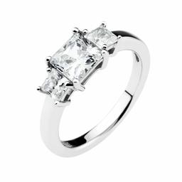 [Find] Amazon Collection Platinum Plated Sterling Silver kuriapurinsesukattokyu-bikkuzirukonia 3 Stone Ring, Size 14 