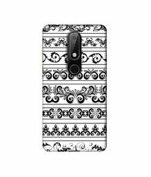 Amazon Brand - Solimo Designer Black Multi Patterns 3D Printed Hard Back Case Mobile Cover for Nokia 6.1 Plus