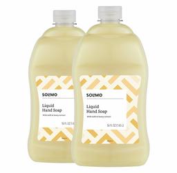 Solimo Liquid Hand Soap Refill, Milk and Honey, 56 Fluid Ounce (Pack of 2)