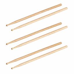 AmazonBasics 5A Drumsticks - Oak, 3-Pair Pack (Renewed)