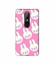 Amazon Brand - Solimo Designer Rabbit Pattern 3D Printed Hard Back Case Mobile Cover for Nokia 6.1 Plus