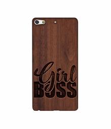 Amazon Brand - Solimo Designer Girl Boss On Wood 3D Printed Hard Back Case Mobile Cover for Gionee Elife S7