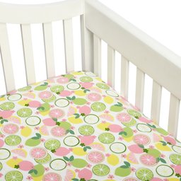 Pinzon Baby 200-Thread-Count 100% Cotton Percale Printed Crib Fitted Sheet, Citrus