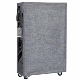 UMI Grand Panier de blanchisserie Roulant avec Le Panier Mince de blanchisserie de Roues avec la Grande fenêtre Claire Panier à Linge Sale Corbeille de Rangement pour vêtements Minces Gris