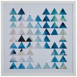 Amazon Brand – Rivet Teal Geometric Print in White Frame, 18