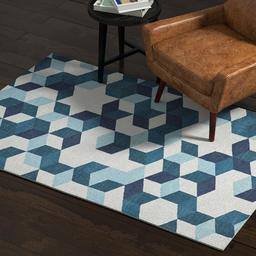 Amazon Brand – Rivet Modern Abstract Geometric Area Rug, 4 x 6 Foot, Blue