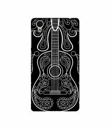 Amazon Brand - Solimo Designer White Gitar On Black 3D Printed Hard Back Case Mobile Cover for Vivo Y51L