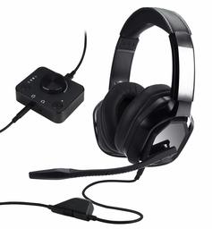 Amazonbasics Premium Spelheadset för PC och Konsoler (Xbox, PS4) Med Desktop Mixer Svart