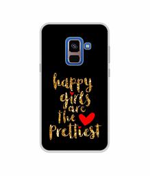 Amazon Brand - Solimo Designer Happy Girls are The Prettiest UV Printed Soft Back Case Mobile Cover for Samsung Galaxy A8 Plus (2018)