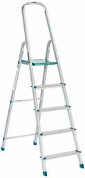 Amazon Brand - Solimo 5-Step Foldable Aluminum Ladder, rust proof and certified by European Standard EN 131