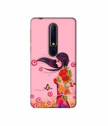 Amazon Brand - Solimo Designer Lady Vector Pattern 3D Printed Hard Back Case Mobile Cover for Nokia 6.1