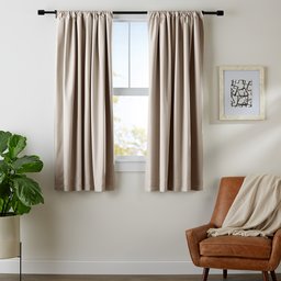 AmazonBasics Room Darkening Blackout Window Curtains with Tie Backs Set, 52