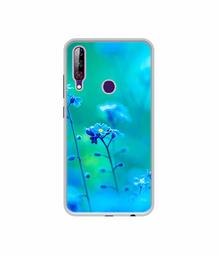 Amazon Brand - Solimo Designer Blue Flower UV Printed Soft Back Case Mobile Cover for LG W30 Pro