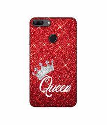 Amazon Brand - Solimo Designer Queen On Red Glitter 3D Printed Hard Back Case Mobile Cover for Huawei Honor 9 Lite