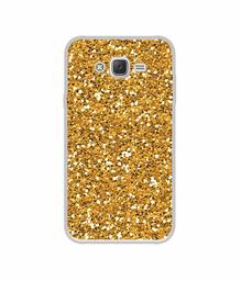 Amazon Brand - Solimo Designer Golden Sparkle UV Printed Soft Back Case Mobile Cover for Samsung Galaxy J5