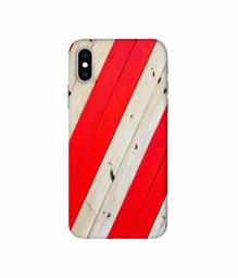 Amazon Brand - Solimo Designer Red and Cream Color Wood 3D Printed Hard Back Case Mobile Cover for Apple iPhone Xs Max