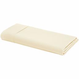 AmazonBasics Ultra-Soft Flat Sheet - Breathable, Easy to Wash - King/Cal King, Ivory (Renewed)