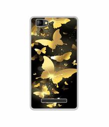 Amazon Brand - Solimo Designer Golden Butterfly Pattern UV Printed Soft Back Case Mobile Cover for Lyf Flame 8