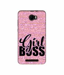 Amazon Brand - Solimo Designer Girl Boss On Pink Sparkle UV Printed Soft Back Case Mobile Cover for Karbonn K9 Viraat