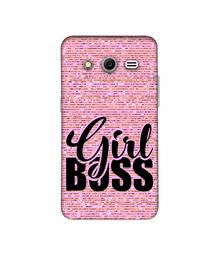 Amazon Brand - Solimo Designer Girl Boss On Pink Sparkle 3D Printed Hard Back Case Mobile Cover for Samsung Galaxy Core 2 G355H