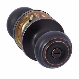 AmazonBasics Privacy Door Knob with Lock, Classic, Oil Rubbed Bronze