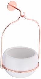 AmazonBasics Hanging Planter, Round - White/Copper (3-Pack)