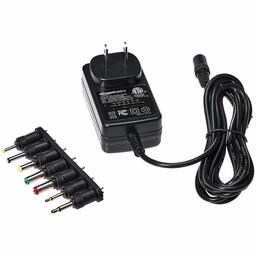 Amazon Basics Universal DC Power Supply with 7 Detachable Tips, 3-12V, Reversible Polarity