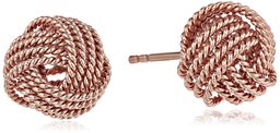 Amazon Essentials Rose Gold Plated Sterling Silver Twisted Love Knot Stud Earrings