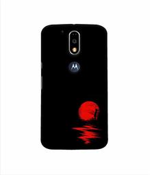 Amazon Brand - Solimo Designer Red Moon 3D Printed Hard Back Case Mobile Cover for Motorola Moto G4 Plus (with Logo Cut)